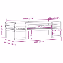 vidaXL Kids' Bed Frame Bedroom Bedstead Bed Base 75x190 cm Solid Wood Pine - Additional view 10