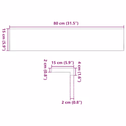 vidaXL Window Sills Window Ledge Window Board 2 pcsÂ Untreated Solid Wood Oak - natural, 80 x 15 x 2 cm