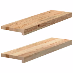 vidaXL Window Sills Window Ledge Window Board 2 pcsÃÂ Untreated Solid Wood Oak - natural, 70 x 20 x 2 cm