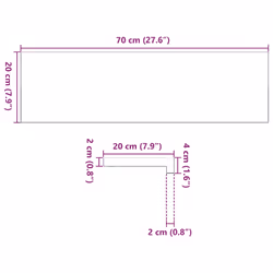 vidaXL Window Sills Window Ledge Window Board 2 pcsÃÂ Untreated Solid Wood Oak - natural, 70 x 20 x 2 cm