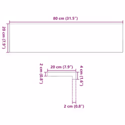 vidaXL Window Sills Window Ledge Window Board 2 pcsÃÂ Untreated Solid Wood Oak - natural, 80 x 20 x 2 cm