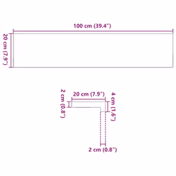 vidaXL Window Sills Window Ledge Window Board 2 pcsÂ Untreated Solid Wood Oak - 100 x 20 x 2 cm