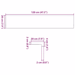 vidaXL Window Sills Window Ledge Window Board 2 pcsÂ Untreated Solid Wood Oak - 120 x 20 x 2 cm