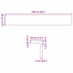vidaXL Window Sills Window Ledge Window Board 2 pcsÂ Untreated Solid Wood Oak - 160 x 20 x 2 cm