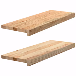 vidaXL Window Sills Window Ledge Window Board 2 pcsÃÂ Untreated Solid Wood Oak - natural, 70 x 25 x 2 cm