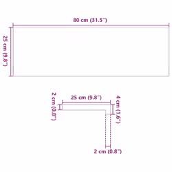 vidaXL Window Sills Window Ledge Window Board 2 pcsÃÂ Untreated Solid Wood Oak - natural, 80 x 25 x 2 cm