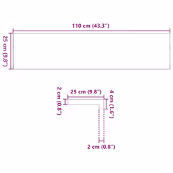vidaXL Window Sills Window Ledge Window Board 2 pcsÃÂ Untreated Solid Wood Oak - natural, 110 x 25 x 2 cm