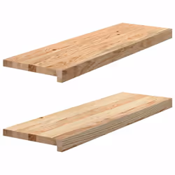 vidaXL Window Sills Window Ledge Window Board 2 pcsÃÂ Untreated Solid Wood Oak - natural, 80 x 30 x 2 cm