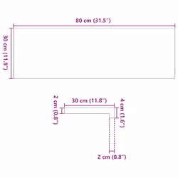 vidaXL Window Sills Window Ledge Window Board 2 pcsÃÂ Untreated Solid Wood Oak - natural, 80 x 30 x 2 cm