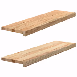 vidaXL Window Sills Window Ledge Window Board 2 pcsÃÂ Untreated Solid Wood Oak - natural, 90 x 30 x 2 cm