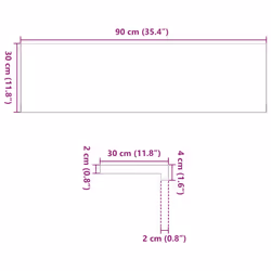 vidaXL Window Sills Window Ledge Window Board 2 pcsÃÂ Untreated Solid Wood Oak - natural, 90 x 30 x 2 cm