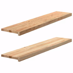 vidaXL Window Sills Window Ledge Window Board 2 pcsÃÂ Untreated Solid Wood Oak - natural, 120 x 30 x 2 cm