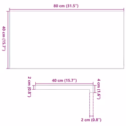 vidaXL Window Sills Window Ledge Window Board 2 pcsÃÂ Untreated Solid Wood Oak - natural, 80 x 40 x 2 cm