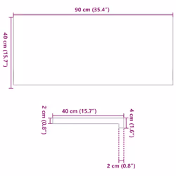 vidaXL Window Sills Window Ledge Window Board 2 pcsÃÂ Untreated Solid Wood Oak - natural, 90 x 40 x 2 cm