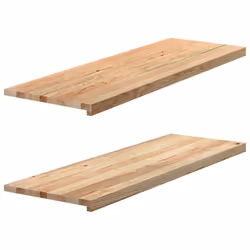 vidaXL Window Sills Window Ledge Window Board 2 pcsÃÂ Untreated Solid Wood Oak - natural, 120 x 40 x 2 cm