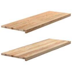 vidaXL Window Sills Window Ledge Window Board 2 pcsÃÂ Untreated Solid Wood Oak - natural, 120 x 40 x 2 cm