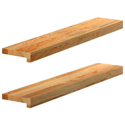 vidaXL Window Sills Window Ledge Window Board 2 pcsÃÂ Untreated Solid Wood Oak - light brown, 80 x 15 x 2 cm