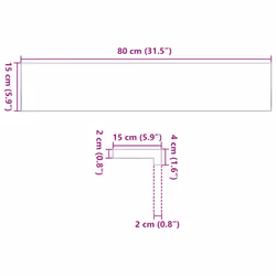 vidaXL Window Sills Window Ledge Window Board 2 pcsÃÂ Untreated Solid Wood Oak - light brown, 80 x 15 x 2 cm