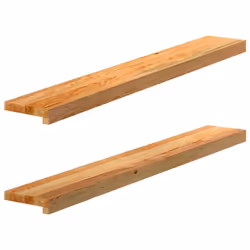 vidaXL Window Sills Window Ledge Window Board 2 pcsÃÂ Untreated Solid Wood Oak - light brown, 110 x 15 x 2 cm