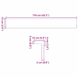 vidaXL Window Sills Window Ledge Window Board 2 pcsÃÂ Untreated Solid Wood Oak - light brown, 110 x 15 x 2 cm