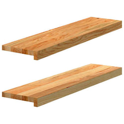 vidaXL Window Sills Window Ledge Window Board 2 pcsÃÂ Untreated Solid Wood Oak - light brown, 80 x 20 x 2 cm