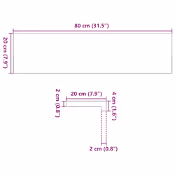 vidaXL Window Sills Window Ledge Window Board 2 pcsÃÂ Untreated Solid Wood Oak - light brown, 80 x 20 x 2 cm