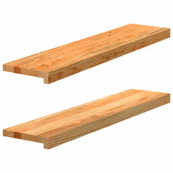 vidaXL Window Sills Window Ledge Window Board 2 pcsÃÂ Untreated Solid Wood Oak - light brown, 90 x 20 x 2 cm