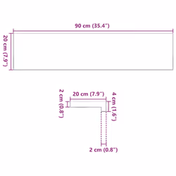 vidaXL Window Sills Window Ledge Window Board 2 pcsÃÂ Untreated Solid Wood Oak - light brown, 90 x 20 x 2 cm