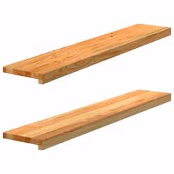 vidaXL Window Sills Window Ledge Window Board 2 pcsÃÂ Untreated Solid Wood Oak - light brown, 110 x 20 x 2 cm