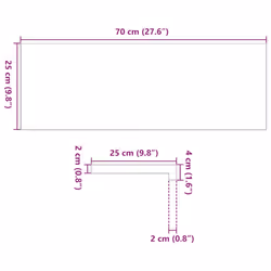 vidaXL Window Sills Window Ledge Window Board 2 pcsÃÂ Untreated Solid Wood Oak - light brown, 70 x 25 x 2 cm