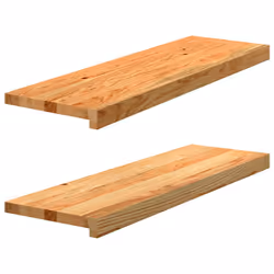vidaXL Window Sills Window Ledge Window Board 2 pcsÃÂ Untreated Solid Wood Oak - light brown, 80 x 25 x 2 cm