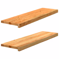 vidaXL Window Sills Window Ledge Window Board 2 pcsÃÂ Untreated Solid Wood Oak - light brown, 90 x 25 x 2 cm