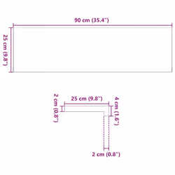 vidaXL Window Sills Window Ledge Window Board 2 pcsÃÂ Untreated Solid Wood Oak - light brown, 90 x 25 x 2 cm