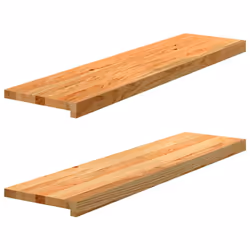 vidaXL Window Sills Window Ledge Window Board 2 pcsÃÂ Untreated Solid Wood Oak - light brown, 100 x 25 x 2 cm