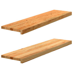 vidaXL Window Sills Window Ledge Window Board 2 pcsÃÂ Untreated Solid Wood Oak - light brown, 100 x 25 x 2 cm