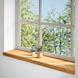 vidaXL Window Sills Window Ledge Window Board 2 pcsÃÂ Untreated Solid Wood Oak - light brown, 120 x 25 x 2 cm
