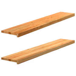 vidaXL Window Sills Window Ledge Window Board 2 pcsÃÂ Untreated Solid Wood Oak - light brown, 140 x 25 x 2 cm