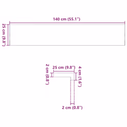 vidaXL Window Sills Window Ledge Window Board 2 pcsÃÂ Untreated Solid Wood Oak - light brown, 140 x 25 x 2 cm
