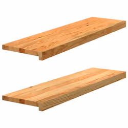vidaXL Window Sills Window Ledge Window Board 2 pcsÃÂ Untreated Solid Wood Oak - light brown, 90 x 30 x 2 cm