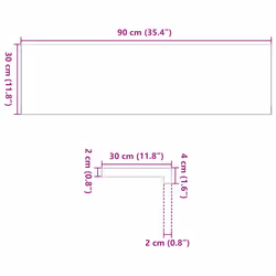 vidaXL Window Sills Window Ledge Window Board 2 pcsÃÂ Untreated Solid Wood Oak - light brown, 90 x 30 x 2 cm