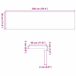 vidaXL Window Sills Window Ledge Window Board 2 pcsÃÂ Untreated Solid Wood Oak - light brown, 100 x 30 x 2 cm