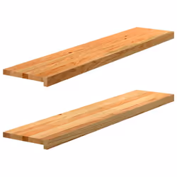 vidaXL Window Sills Window Ledge Window Board 2 pcsÃÂ Untreated Solid Wood Oak - light brown, 120 x 30 x 2 cm