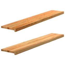 vidaXL Window Sills Window Ledge Window Board 2 pcsÃÂ Untreated Solid Wood Oak - light brown, 140 x 30 x 2 cm
