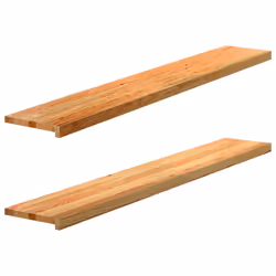 vidaXL Window Sills Window Ledge Window Board 2 pcsÃÂ Untreated Solid Wood Oak - light brown, 160 x 30 x 2 cm