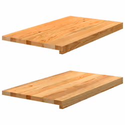 vidaXL Window Sills Window Ledge Window Board 2 pcsÃÂ Untreated Solid Wood Oak - light brown, 70 x 40 x 2 cm