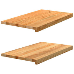 vidaXL Window Sills Window Ledge Window Board 2 pcsÃÂ Untreated Solid Wood Oak - light brown, 70 x 40 x 2 cm