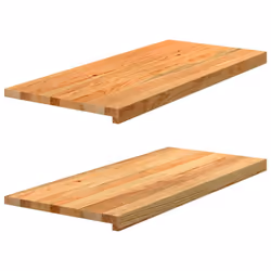 vidaXL Window Sills Window Ledge Window Board 2 pcsÃÂ Untreated Solid Wood Oak - light brown, 90 x 40 x 2 cm