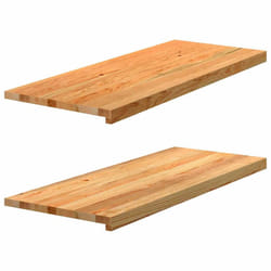 vidaXL Window Sills Window Ledge Window Board 2 pcsÃÂ Untreated Solid Wood Oak - light brown, 100 x 40 x 2 cm