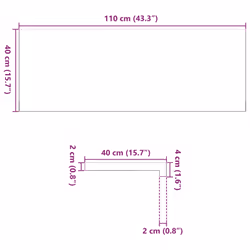 vidaXL Window Sills Window Ledge Window Board 2 pcsÃÂ Untreated Solid Wood Oak - light brown, 110 x 40 x 2 cm