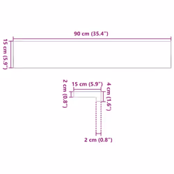 vidaXL Window Sills Window Ledge Window Board 2 pcsÃÂ Untreated Solid Wood Oak - dark brown, 90 x 15 x 2 cm